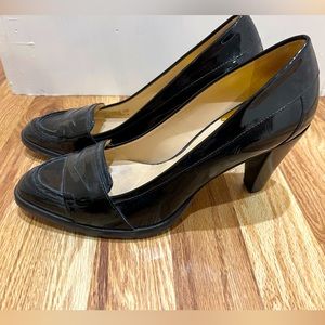 Cole haan nike air black Patent loafer heel 10